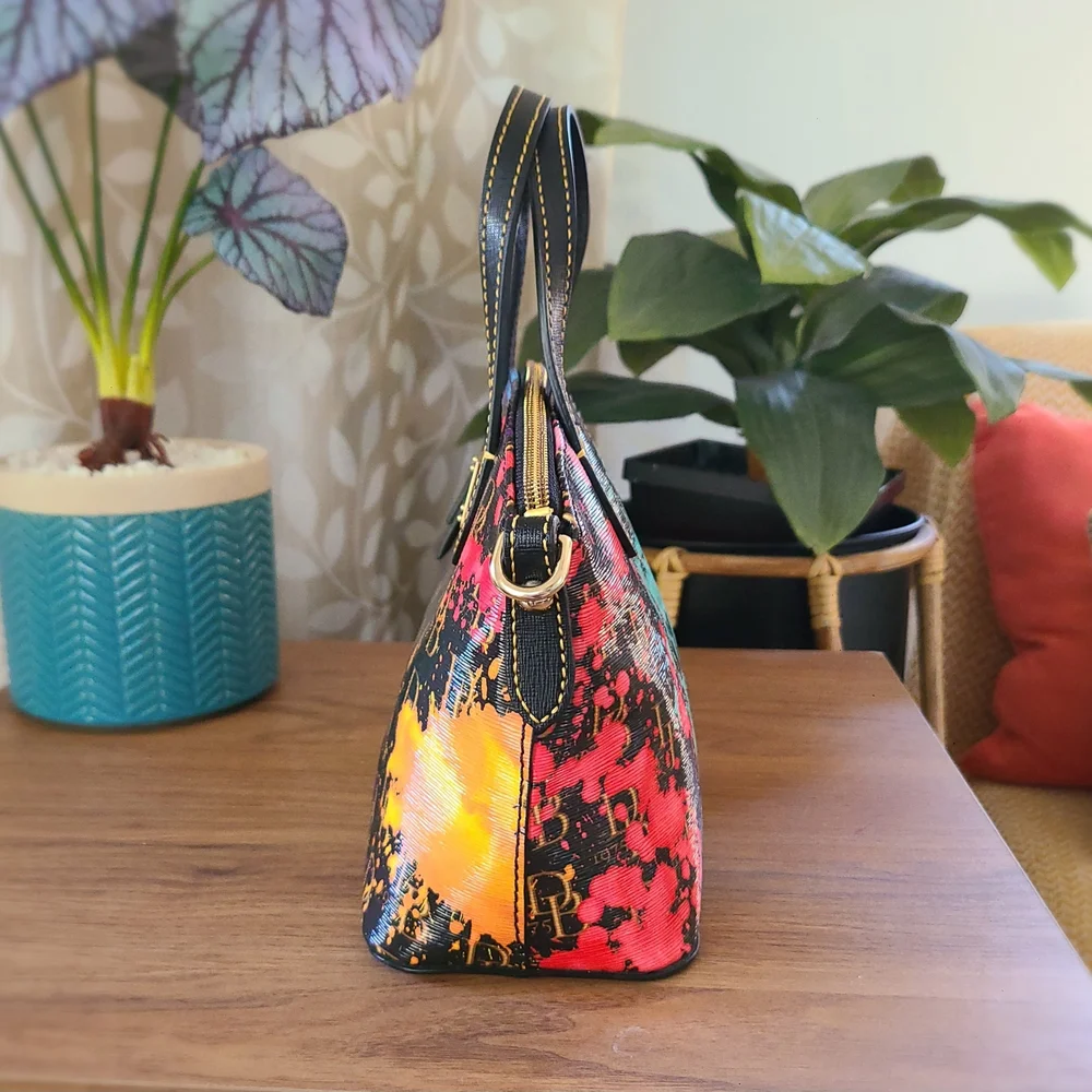 Dooney & Bourke Splash Paint Small Zip Satchel - Picture 4 of 12